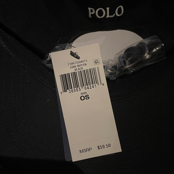 NWT Polo Ralph Lauren Big Pony Chino Ball Cap/Hat. Black/White. OS - Picture 9 of 12